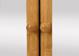 Spiegelschrank Hängeschrank 3 Regalböden 2 Türen Bambus 62x66x15cm
