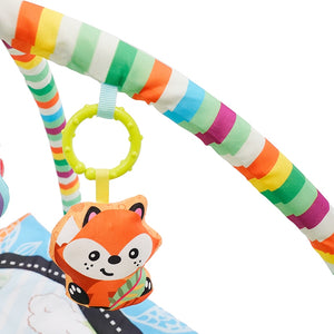 Krabbeldecke mit Spielbogen Tiere blau/grün
