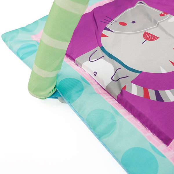 Krabbeldecke mit Spielbogen Tiere blau/grün