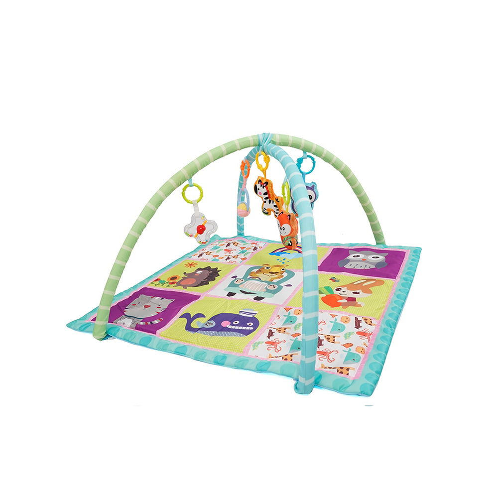 Tappetino da gioco con arco da gioco, animali, blu/verde