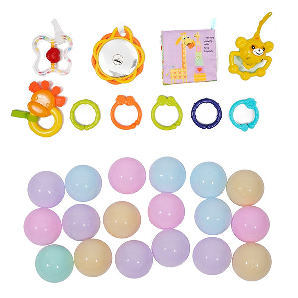 Krabbeldecke mit Spielbogen und Bällen