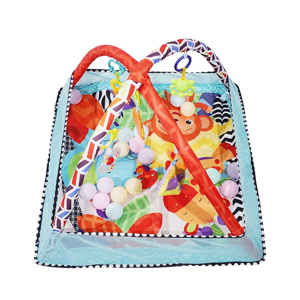 Krabbeldecke mit Spielbogen und Bällen