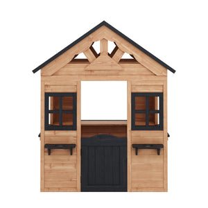 Spielhaus TUTUM Holz 117 x 107 x 140 cm natur/schwarz