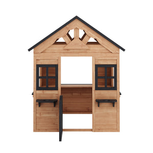 Spielhaus TUTUM Holz 117 x 107 x 140 cm natur/schwarz
