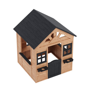 Spielhaus TUTUM Holz 117 x 107 x 140 cm natur/schwarz