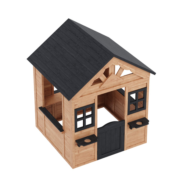 Spielhaus TUTUM Holz 117 x 107 x 140 cm natur/schwarz