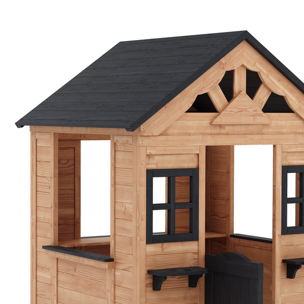 Spielhaus TUTUM Holz 117 x 107 x 140 cm natur/schwarz