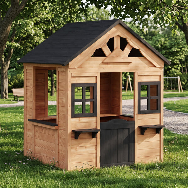 Spielhaus TUTUM Holz 117 x 107 x 140 cm natur/schwarz