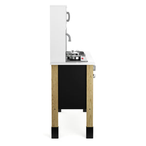 Cucina giocattolo in legno per bambini, naturale/bianca