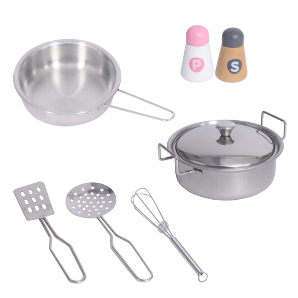 Cucina giocattolo in legno per bambini, naturale/bianca