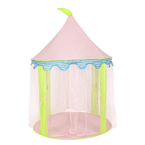 Spielzelt Schloss mit Lichterkette rosa