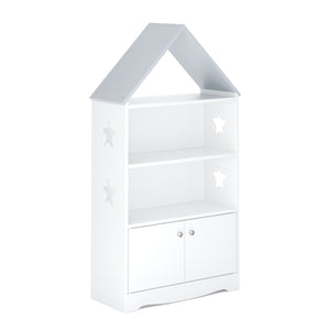 Spielzeugregal Haus DREAMYSTAR 62 x 115 cm weiss/grau