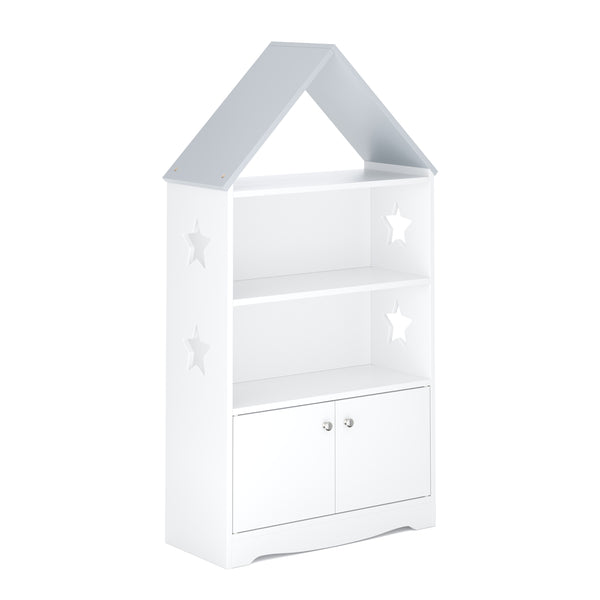 Spielzeugregal Haus DREAMYSTAR 62 x 115 cm weiss/grau