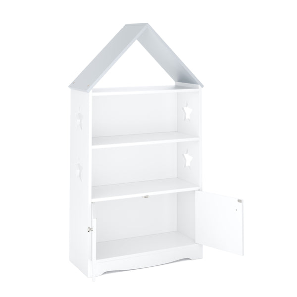 Spielzeugregal Haus DREAMYSTAR 62 x 115 cm weiss/grau