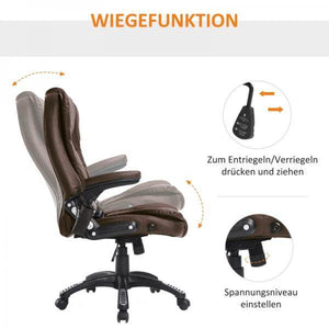 Massage-Chefsessel mit Wärmefunktion Gaming braun