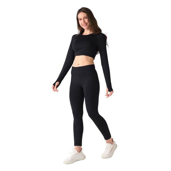 Sport Set Damen 3-teilig Grösse M schwarz