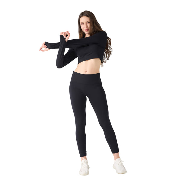 Sport Set Damen 3-teilig Grösse M schwarz