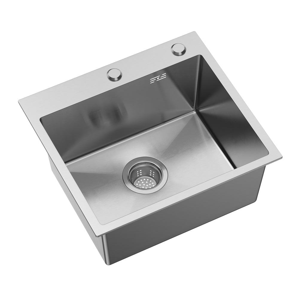 Lavello in acciaio inox 50 x 45 cm con cestello di scarico