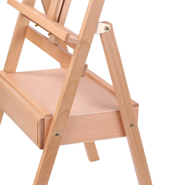 Staffelei Holz 150 - 190 cm mit Schublade
