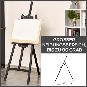 Staffelei Holz Schwarz Holzstaffelei 134,5 cm