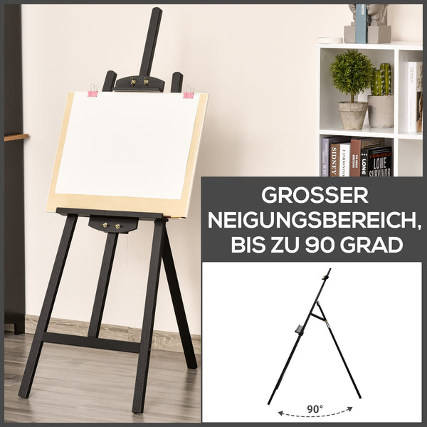 Staffelei Holz Schwarz Holzstaffelei 134,5 cm