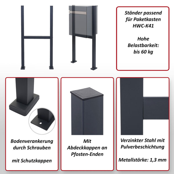Standfuss für Paketkasten JAM-K41verzinkter Stahl anthrazit