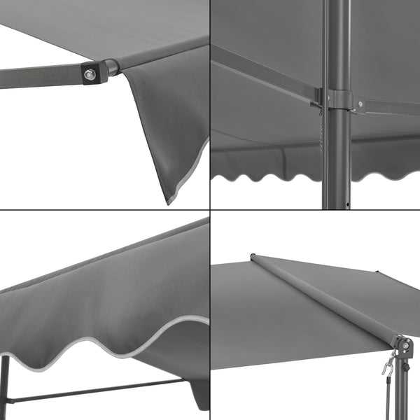 Standmarkise Selenizza freistehend 600x300x260cm Dunkelgrau