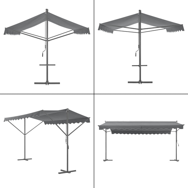 Standmarkise Selenizza freistehend 500x300x260cm Dunkelgrau