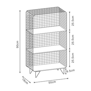 Standregal Metall 90x50x19cm Industrial Chic