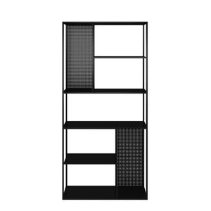 Standregal Salmono Metall mit Rückwand 90x30x188cm Schwarz