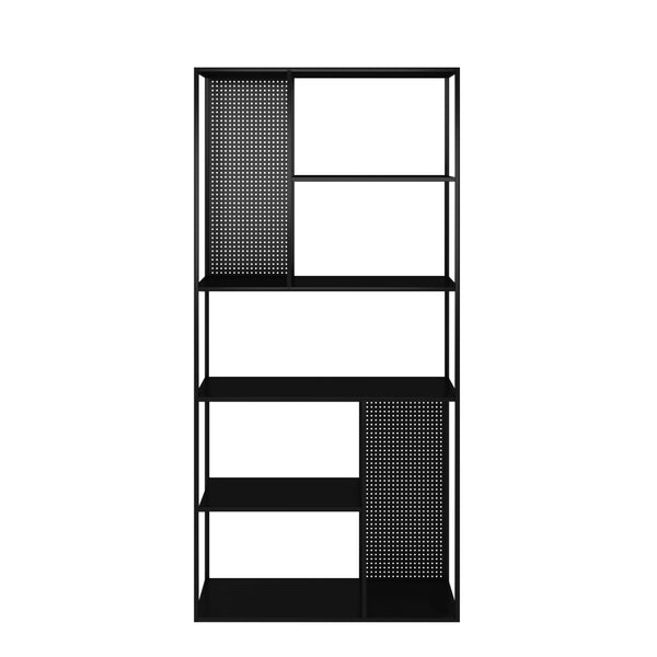 Standregal Salmono Metall mit Rückwand 90x30x188cm Schwarz
