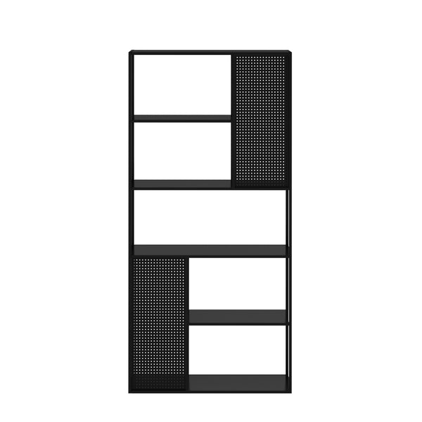 Standregal Salmono Metall mit Rückwand 90x30x188cm Schwarz