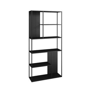 Standregal Salmono Metall mit Rückwand 90x30x188cm Schwarz