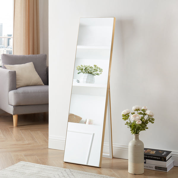 Specchio da terra Barletta 150x35cm inclinabile oro