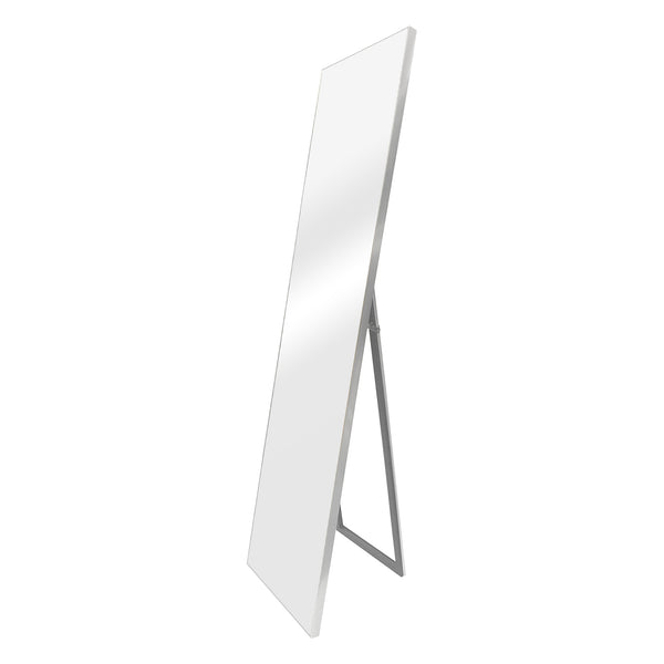 Specchio da terra Barletta, 150x35cm, inclinabile, argento