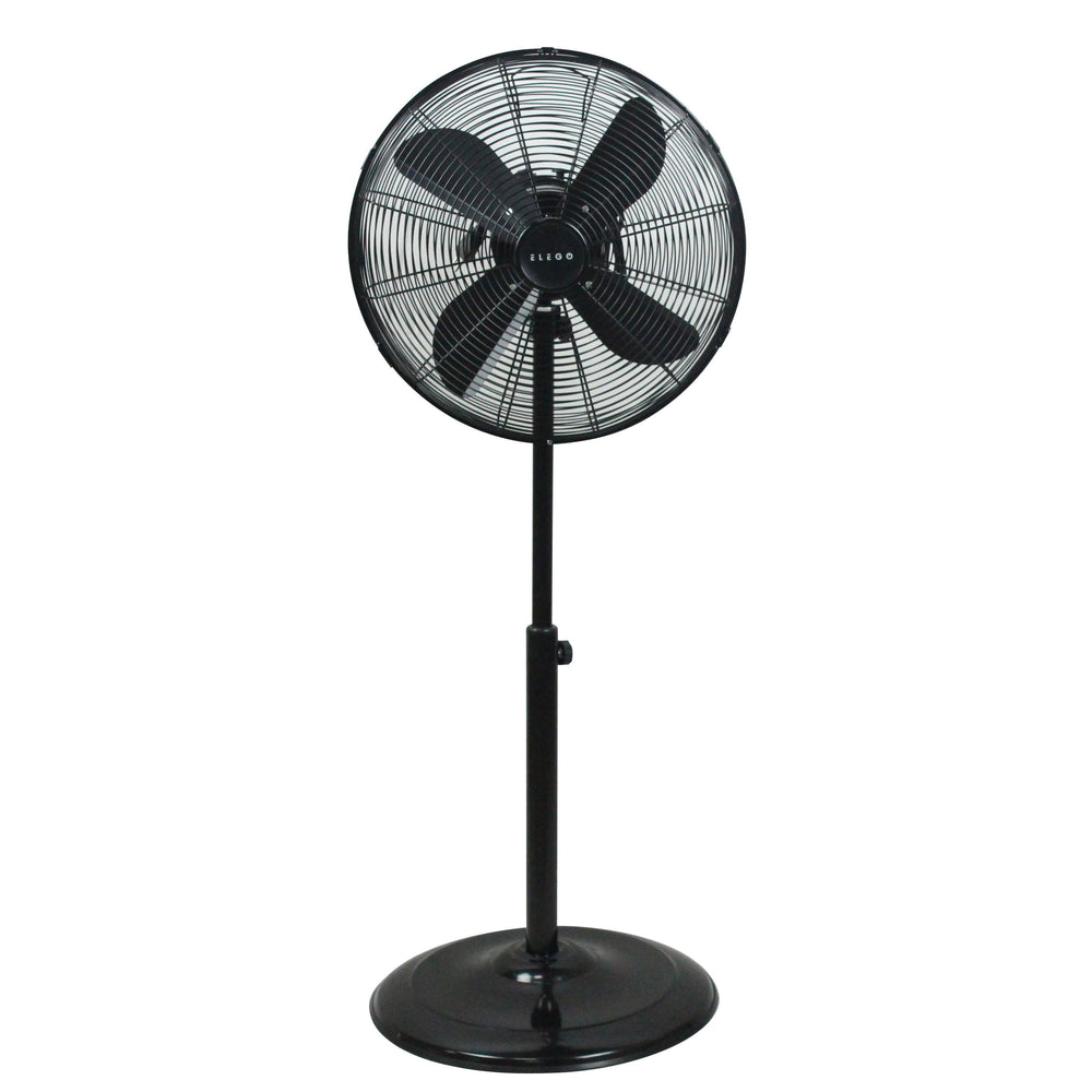 black pedestal fan