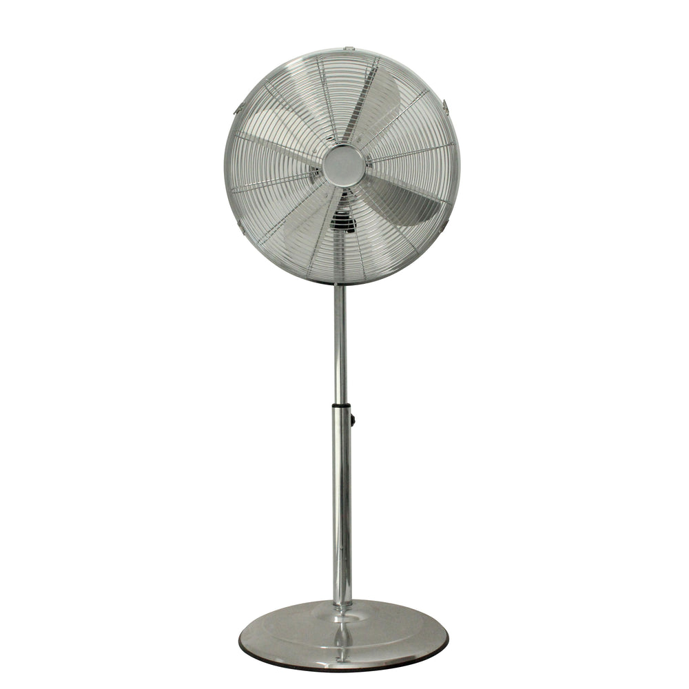 Silver pedestal fan
