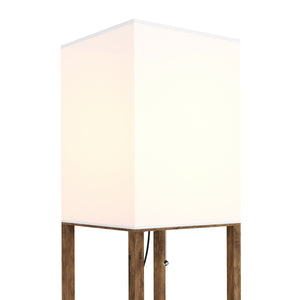 Stehlampe EMBER mit Regal und Schublade braun
