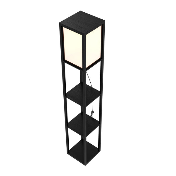 Stehlampe ENLITE mit Regal schwarz