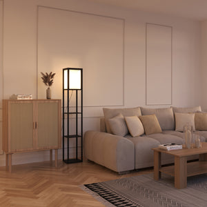 Stehlampe ENLITE mit Regal schwarz