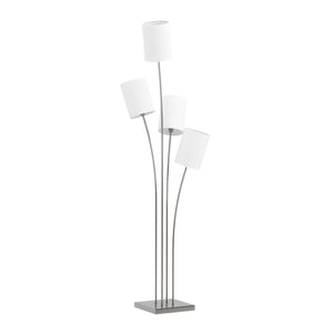 Stehlampe FLOWY 4 Lampen silber/weiss