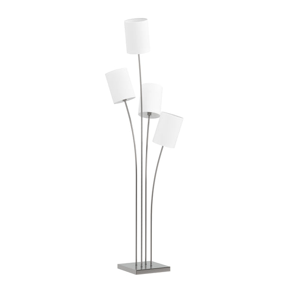 Stehlampe FLOWY 4 Lampen silber/weiss