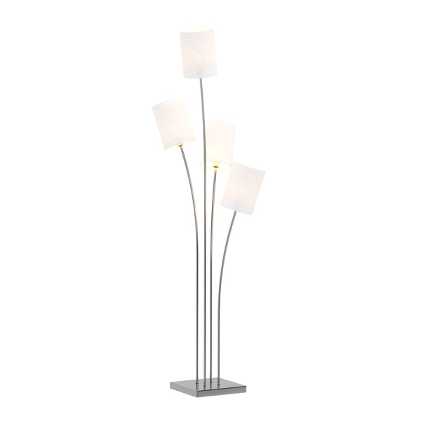 Stehlampe FLOWY 4 Lampen silber/weiss