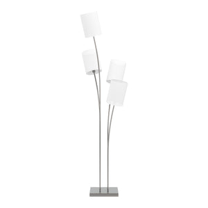 Stehlampe FLOWY 4 Lampen silber/weiss