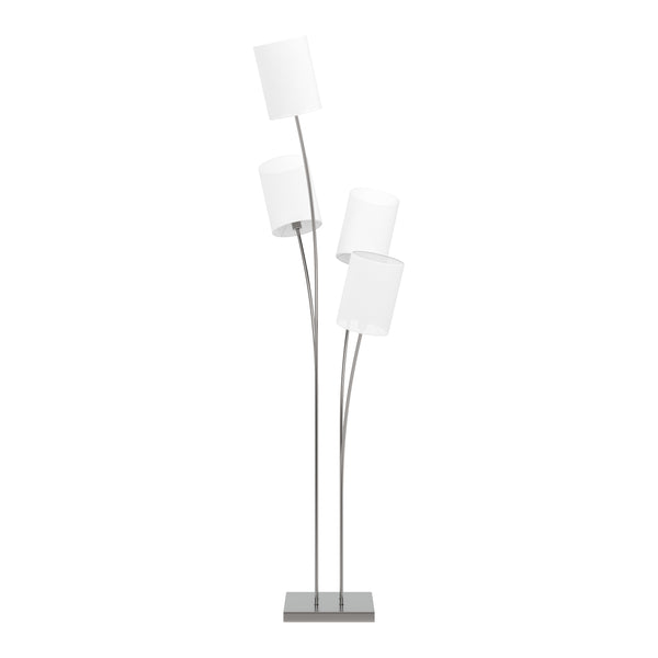 Stehlampe FLOWY 4 Lampen silber/weiss