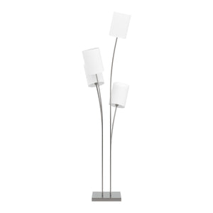 Stehlampe FLOWY 4 Lampen silber/weiss