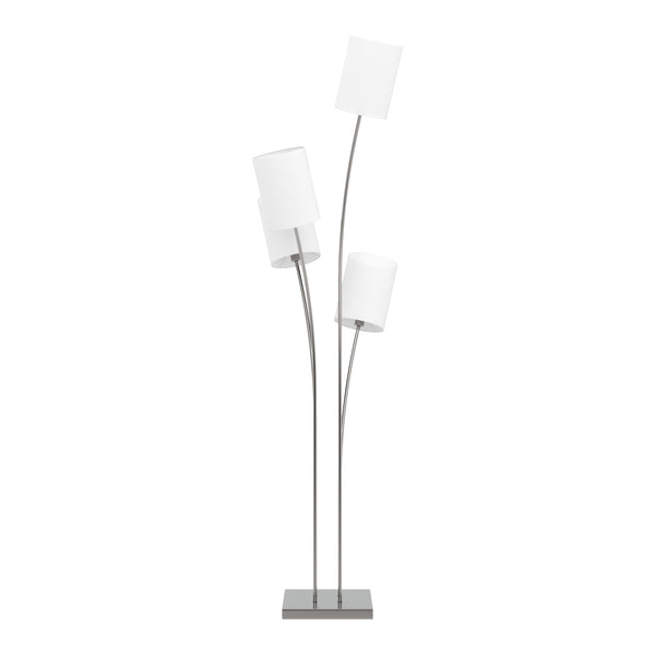 Stehlampe FLOWY 4 Lampen silber/weiss