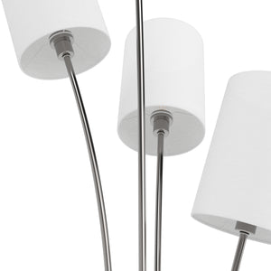 Stehlampe FLOWY 4 Lampen silber/weiss