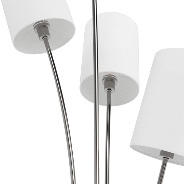 Stehlampe FLOWY 4 Lampen silber/weiss