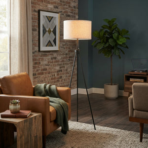 Stehlampe LUZIA beige/schwarz